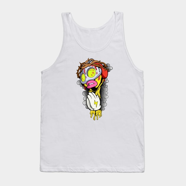 Dope Slluks character posing jesus praying gesture illustration Tank Top by slluks_shop